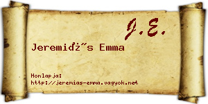 Jeremiás Emma névjegykártya
